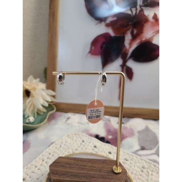 Clue Sterling Silver Hoop Earrings 12mm – Made in Korea, Minimalist Thick Huggie - Picture 4 of 7